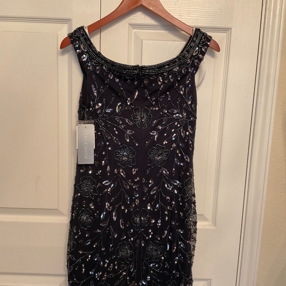 NWT Oleg Cassini Blue Navy Dress Size 10 - Picture 4 of 8